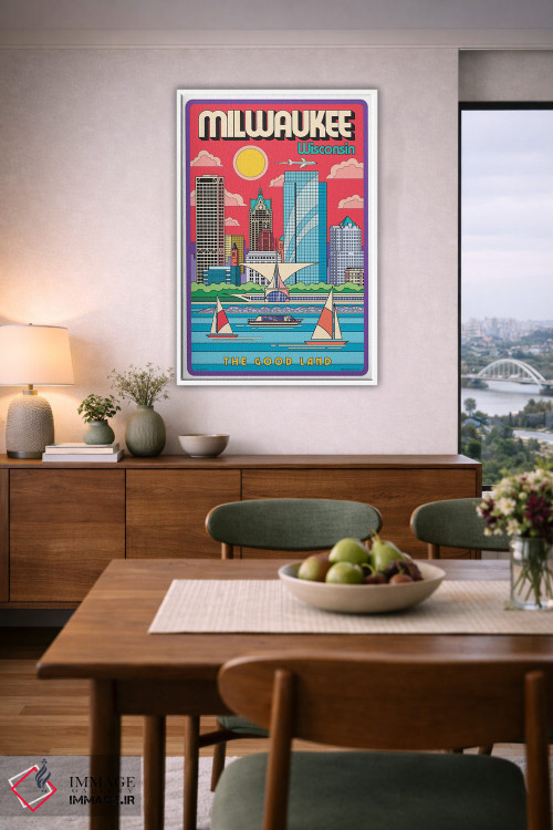 تابلو مدرن پوستر سفر پاپ آرت میلواکی اثر جیم زانیسر - D6W