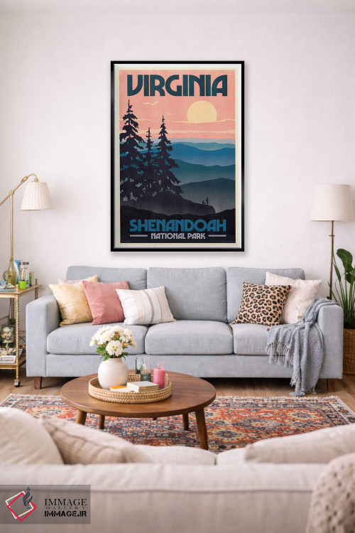 تابلو مدرن پوستر رترو ویرجینیا اثر جیم زانیسر - D1B