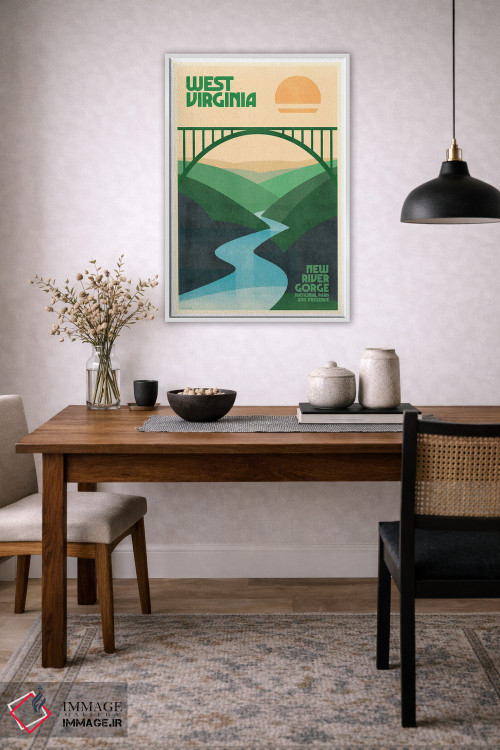 تابلو مدرن پوستر رترو سفر ویرجینیای غربی اثر جیم زانیسر - D3W