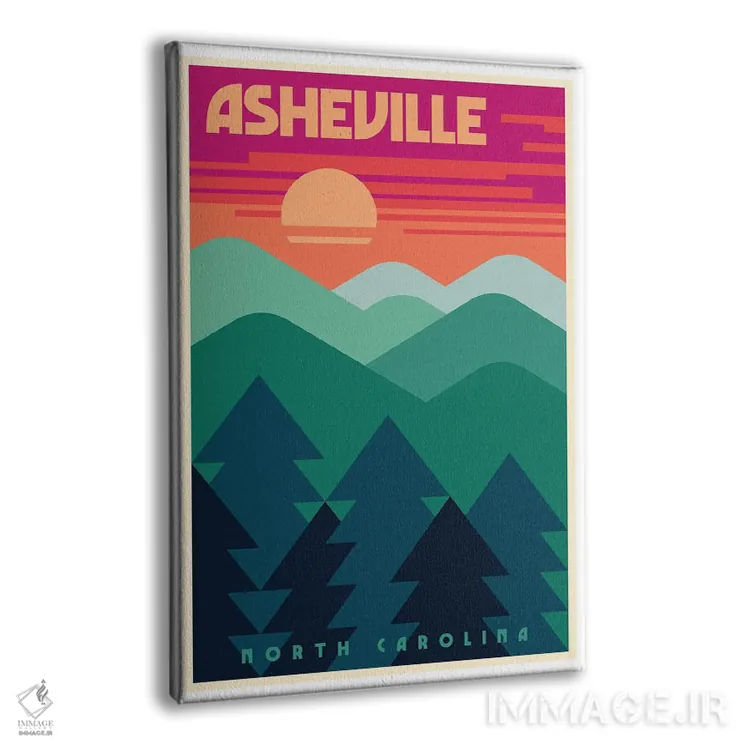 تابلو دکوراتیو پوستر مینیمال سفر اشویل اثر جیم زانیسر - نمای پرسپکتیو محصول