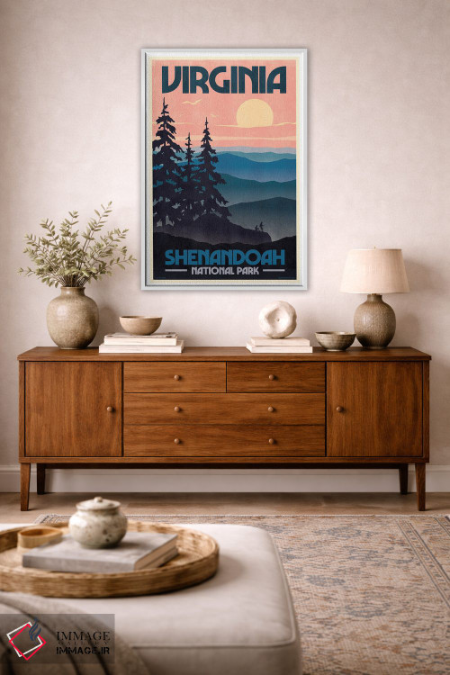 تابلو مدرن پوستر رترو ویرجینیا اثر جیم زانیسر - D3W