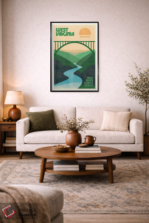 تابلو مدرن پوستر رترو سفر ویرجینیای غربی اثر جیم زانیسر - D4B