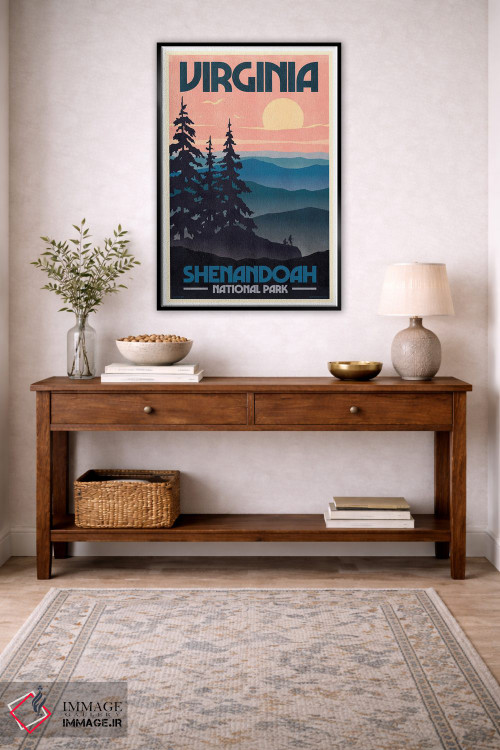 تابلو مدرن پوستر رترو ویرجینیا اثر جیم زانیسر - D5B