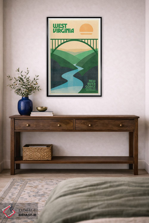 تابلو مدرن پوستر رترو سفر ویرجینیای غربی اثر جیم زانیسر - D5B