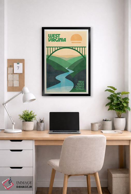 تابلو مدرن پوستر رترو سفر ویرجینیای غربی اثر جیم زانیسر - D6B