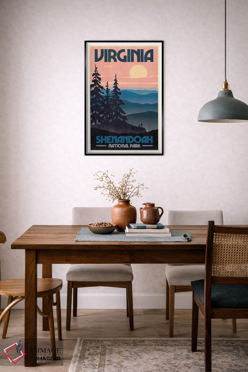 تابلو مدرن پوستر رترو ویرجینیا اثر جیم زانیسر - D6B