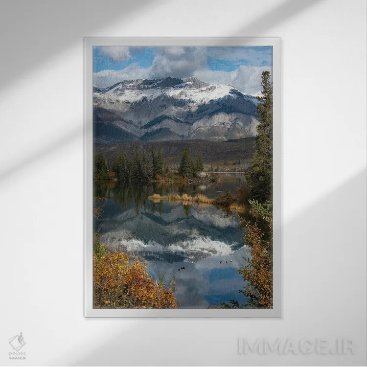 تابلو دکوراتیو Alberta. Autumn reflections at Talbot Lake, Jasper Nationa… اثر جودیت زیمرمن - نمای قابدار سفید