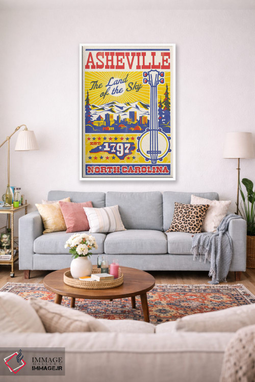 تابلو دکوراتیو پوستر چاپ حروف سفر اشویل اثر جیم زانیسر - D1W