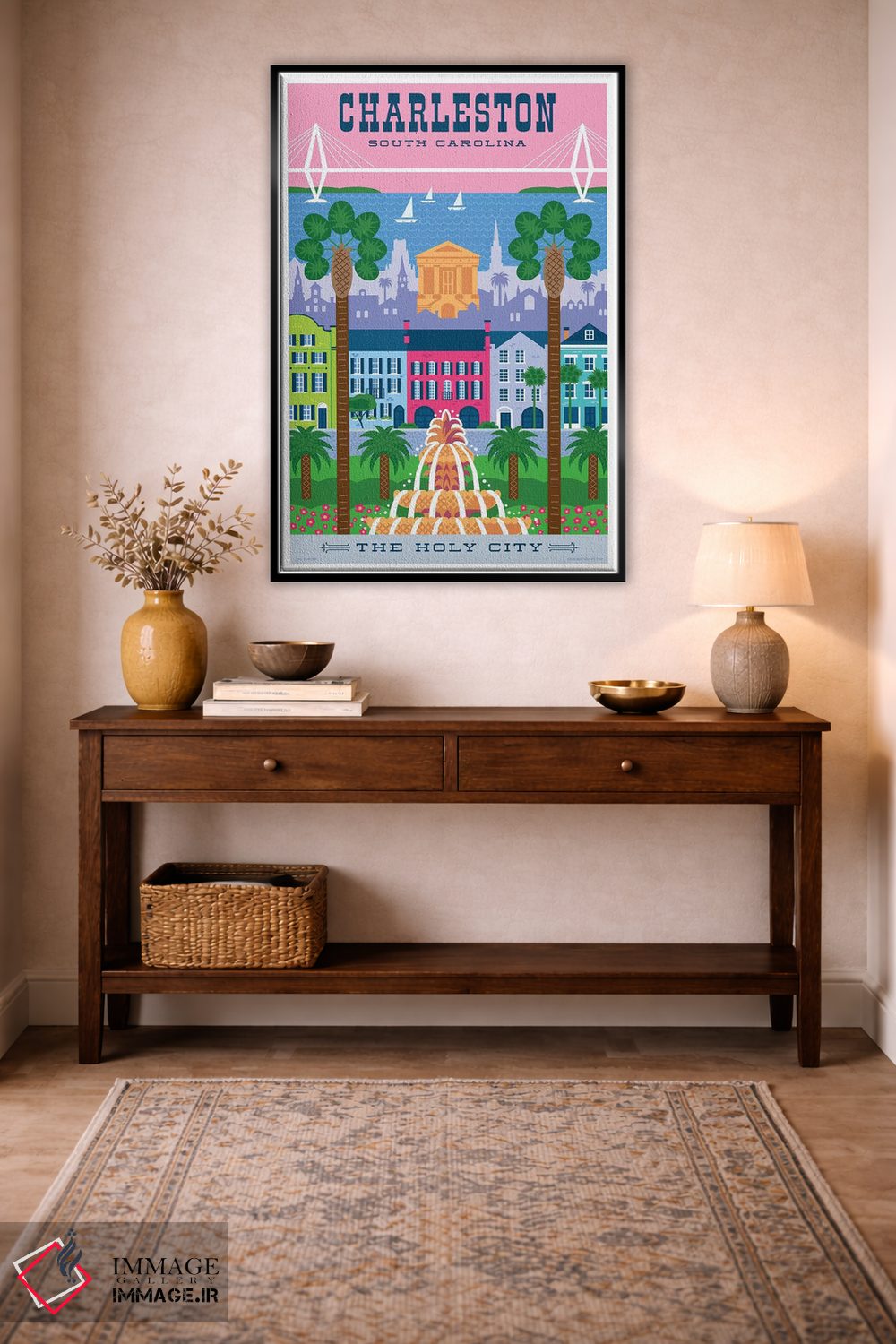 تابلو دکوراتیو پوستر سفر چارلستون اثر جیم زانیسر - D4B