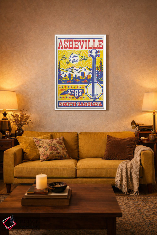 تابلو دکوراتیو پوستر چاپ حروف سفر اشویل اثر جیم زانیسر - D2W