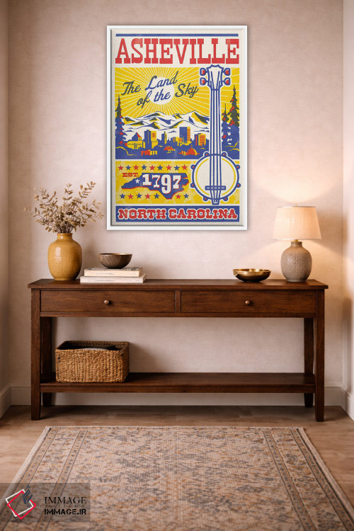 تابلو دکوراتیو پوستر چاپ حروف سفر اشویل اثر جیم زانیسر - D3W