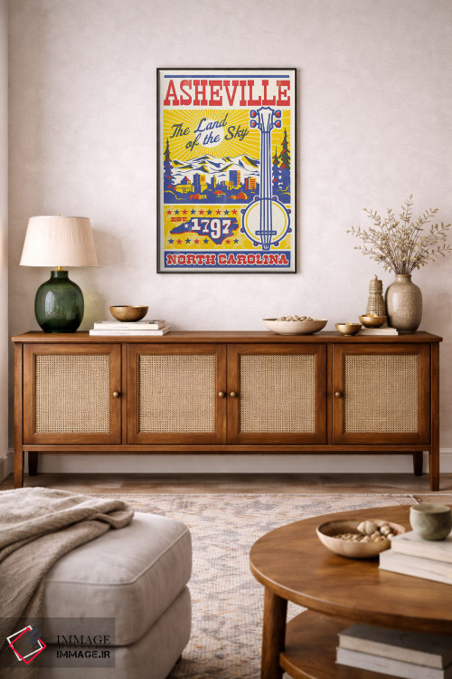 تابلو دکوراتیو پوستر چاپ حروف سفر اشویل اثر جیم زانیسر - D4B