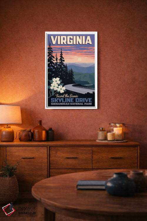 تابلو دکوراتیو پوستر سفر اسکای لاین درایو ویرجینیا اثر جیم زانیسر - D2W