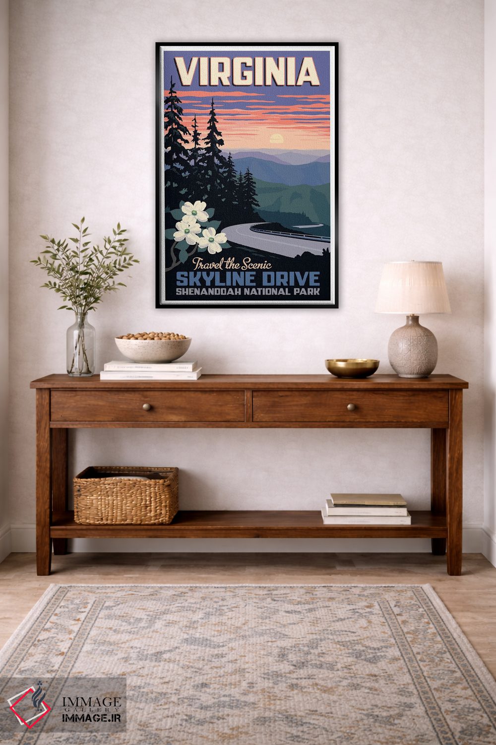 تابلو دکوراتیو پوستر سفر اسکای لاین درایو ویرجینیا اثر جیم زانیسر - D4B