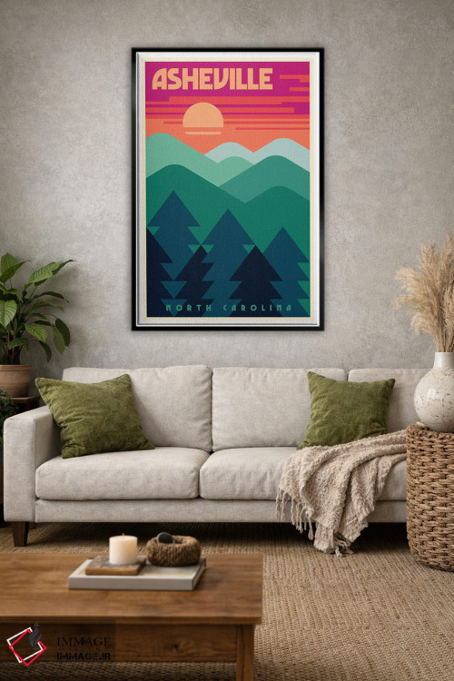 تابلو دکوراتیو پوستر مینیمال سفر اشویل اثر جیم زانیسر - D2B