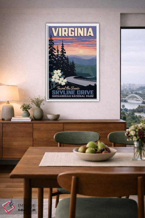 تابلو دکوراتیو پوستر سفر اسکای لاین درایو ویرجینیا اثر جیم زانیسر - D5W