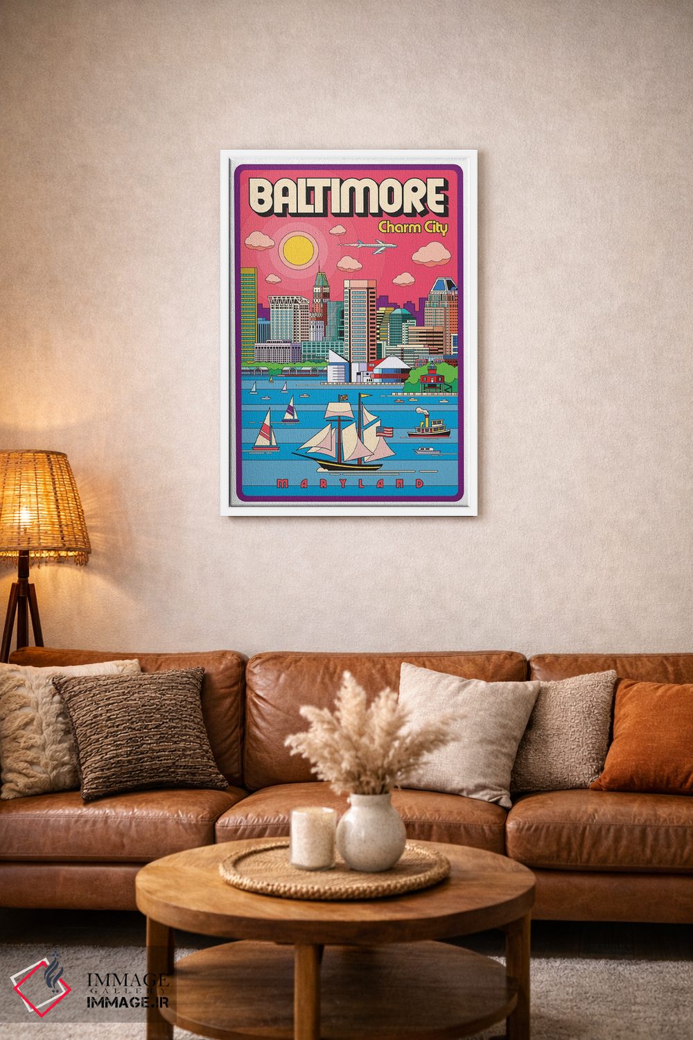 تابلو دکوراتیو پوستر سفر پاپ آرت بالتیمور اثر جیم زانیسر - D2W