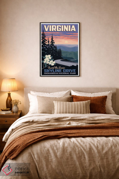 تابلو دکوراتیو پوستر سفر اسکای لاین درایو ویرجینیا اثر جیم زانیسر - D6B
