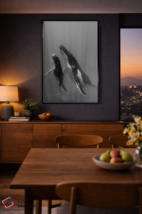 تابلو دکوراتیو Tonga. Mother and Calf, Humpback Whales,جزایر اقیانوس آرام… اثر جودیت زیمرمن - D2B