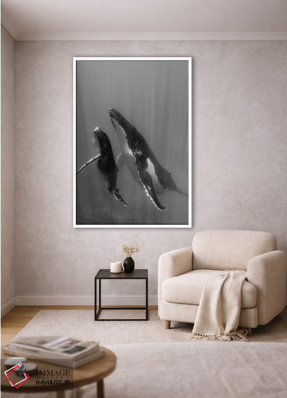 تابلو دکوراتیو Tonga. Mother and Calf, Humpback Whales,جزایر اقیانوس آرام… اثر جودیت زیمرمن - D1W