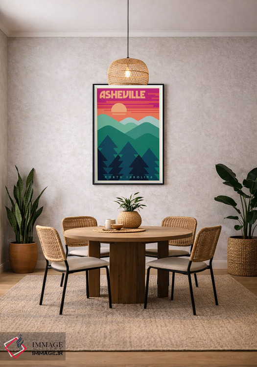 تابلو دکوراتیو پوستر مینیمال سفر اشویل اثر جیم زانیسر - D5B