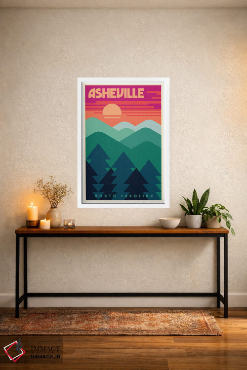 تابلو دکوراتیو پوستر مینیمال سفر اشویل اثر جیم زانیسر - D4W