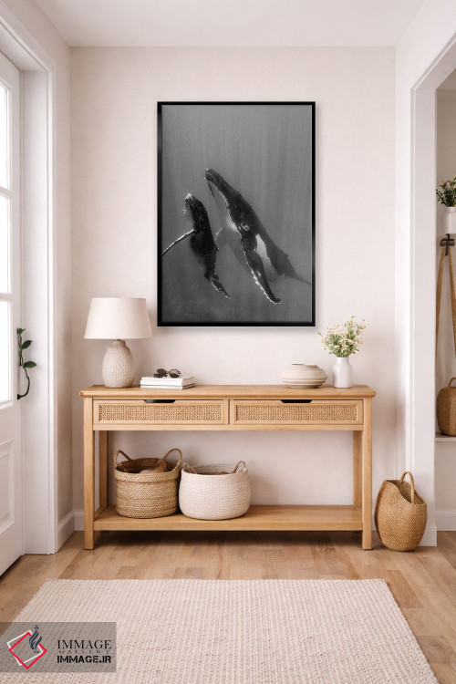 تابلو دکوراتیو Tonga. Mother and Calf, Humpback Whales,جزایر اقیانوس آرام… اثر جودیت زیمرمن - D6B