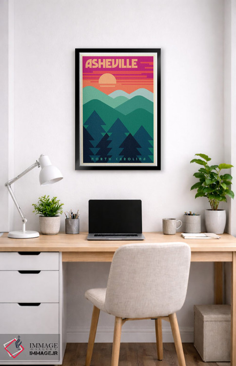 تابلو دکوراتیو پوستر مینیمال سفر اشویل اثر جیم زانیسر - D6B