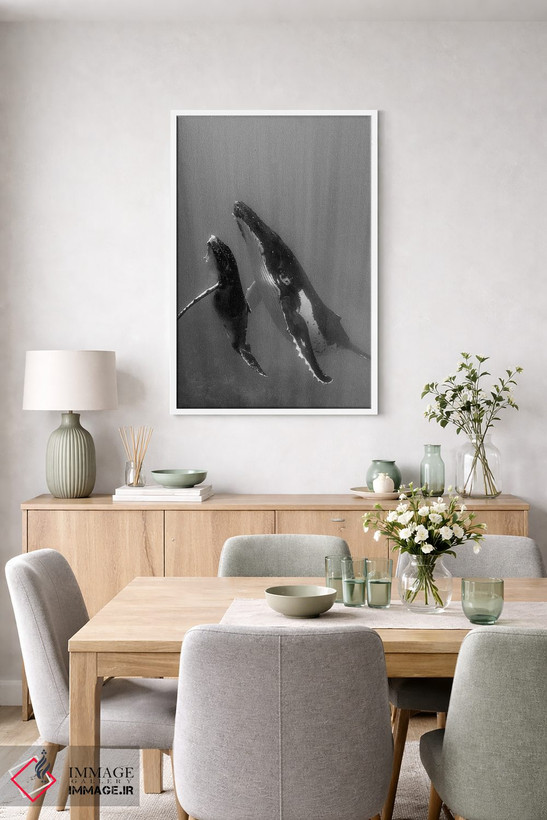 تابلو دکوراتیو Tonga. Mother and Calf, Humpback Whales,جزایر اقیانوس آرام… اثر جودیت زیمرمن - D5W