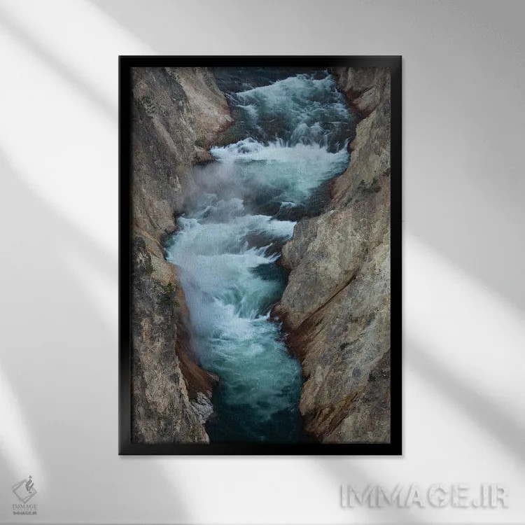 تابلو دکوراتیو Wyoming. Yellowstone River, Grand Canyon of the Yellowston… اثر جودیت زیمرمن - نمای قابدار مشکی