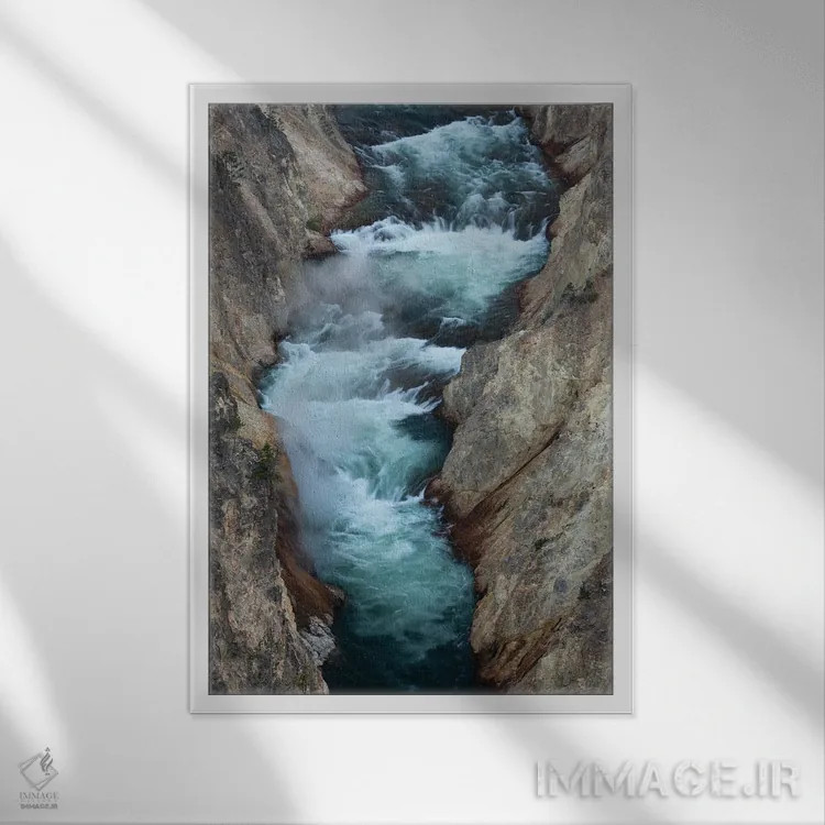 تابلو دکوراتیو Wyoming. Yellowstone River, Grand Canyon of the Yellowston… اثر جودیت زیمرمن - نمای قابدار سفید