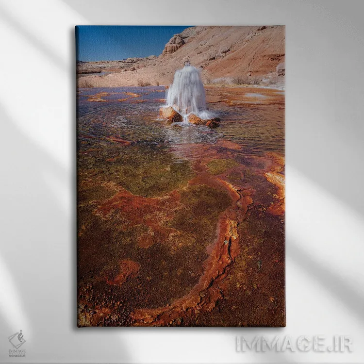 تابلو دکوراتیو Utah. Crystal Geyser, A Cold Water Geyser, Travertine Geol… اثر جودیت زیمرمن - نمای روبهرو روی دیوار