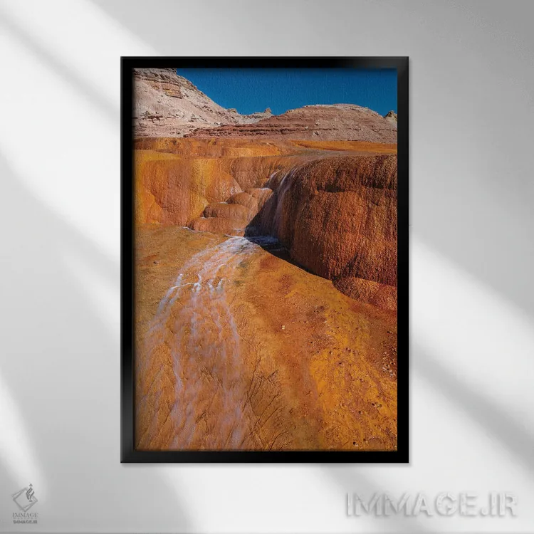 تابلو دکوراتیو Utah. Crystal Geyser, A Cold Water Geyser, Travertine Geol… اثر جودیت زیمرمن - نمای قابدار مشکی