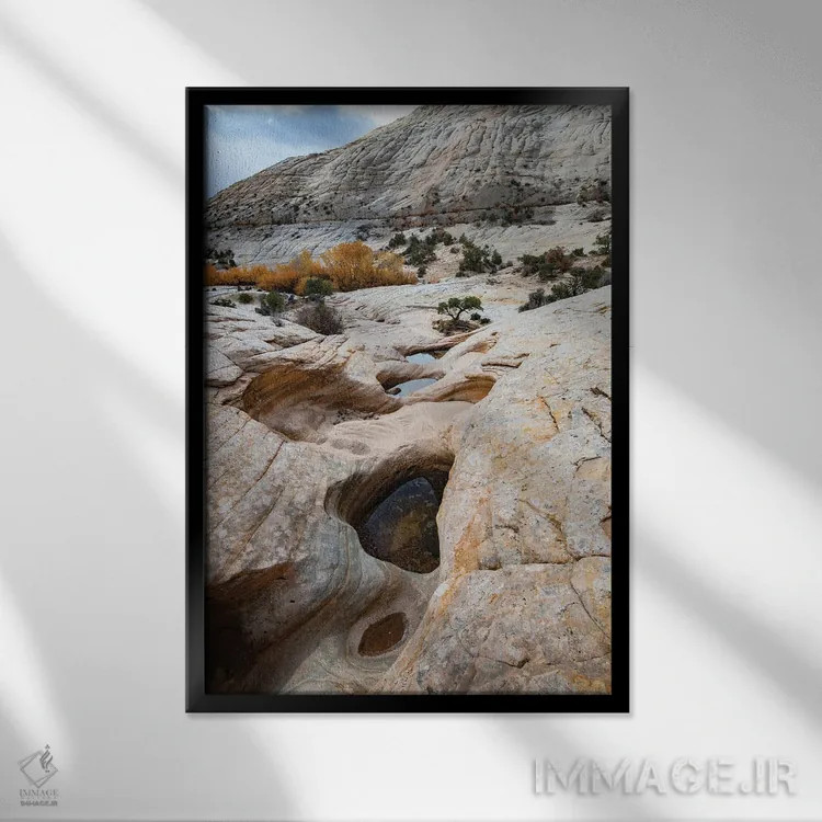 تابلو دکوراتیو Utah. Waterpockets and autumnal cottonwood trees, Grand St… اثر جودیت زیمرمن - نمای قابدار مشکی