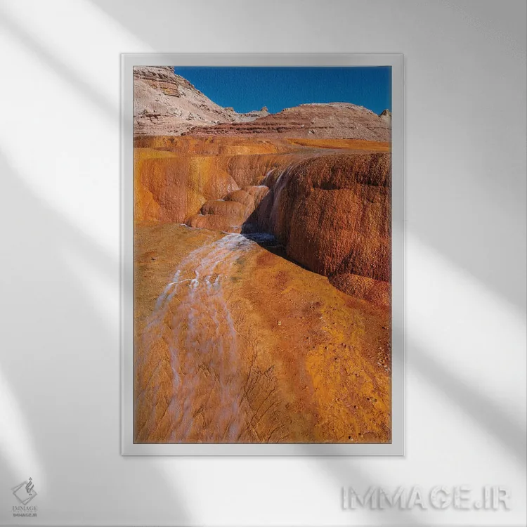 تابلو دکوراتیو Utah. Crystal Geyser, A Cold Water Geyser, Travertine Geol… اثر جودیت زیمرمن - نمای قابدار سفید