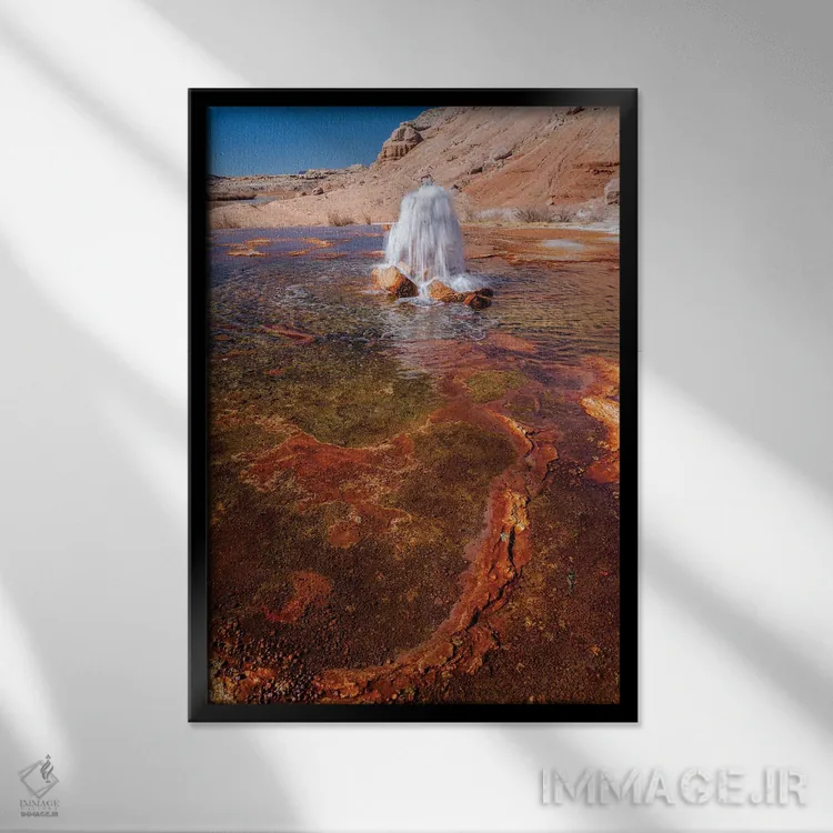 تابلو دکوراتیو Utah. Crystal Geyser, A Cold Water Geyser, Travertine Geol… اثر جودیت زیمرمن - نمای قابدار مشکی