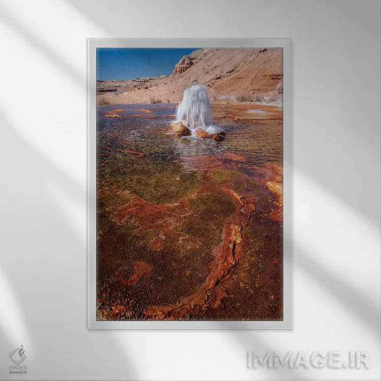 تابلو دکوراتیو Utah. Crystal Geyser, A Cold Water Geyser, Travertine Geol… اثر جودیت زیمرمن - نمای قابدار سفید