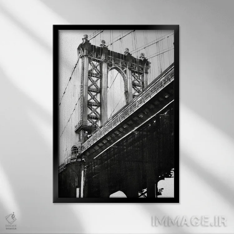 تابلو دکوراتیو پل منهتن اثر یوهان زلنین - نمای قابدار مشکی