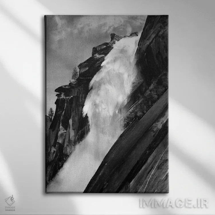 تابلو دکوراتیو آبشار اثر یوهان زلنین - نمای روبهرو روی دیوار