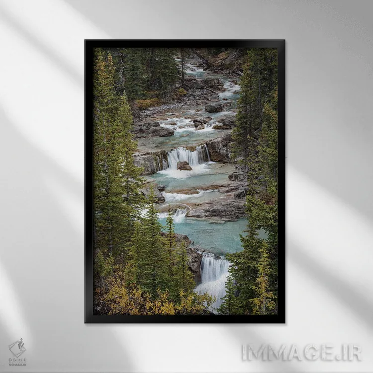 تابلو دکوراتیو Alberta. Nigel Creek, Banff National Park.,کانادا، آلبرتا.… اثر جودیت زیمرمن - نمای قابدار مشکی