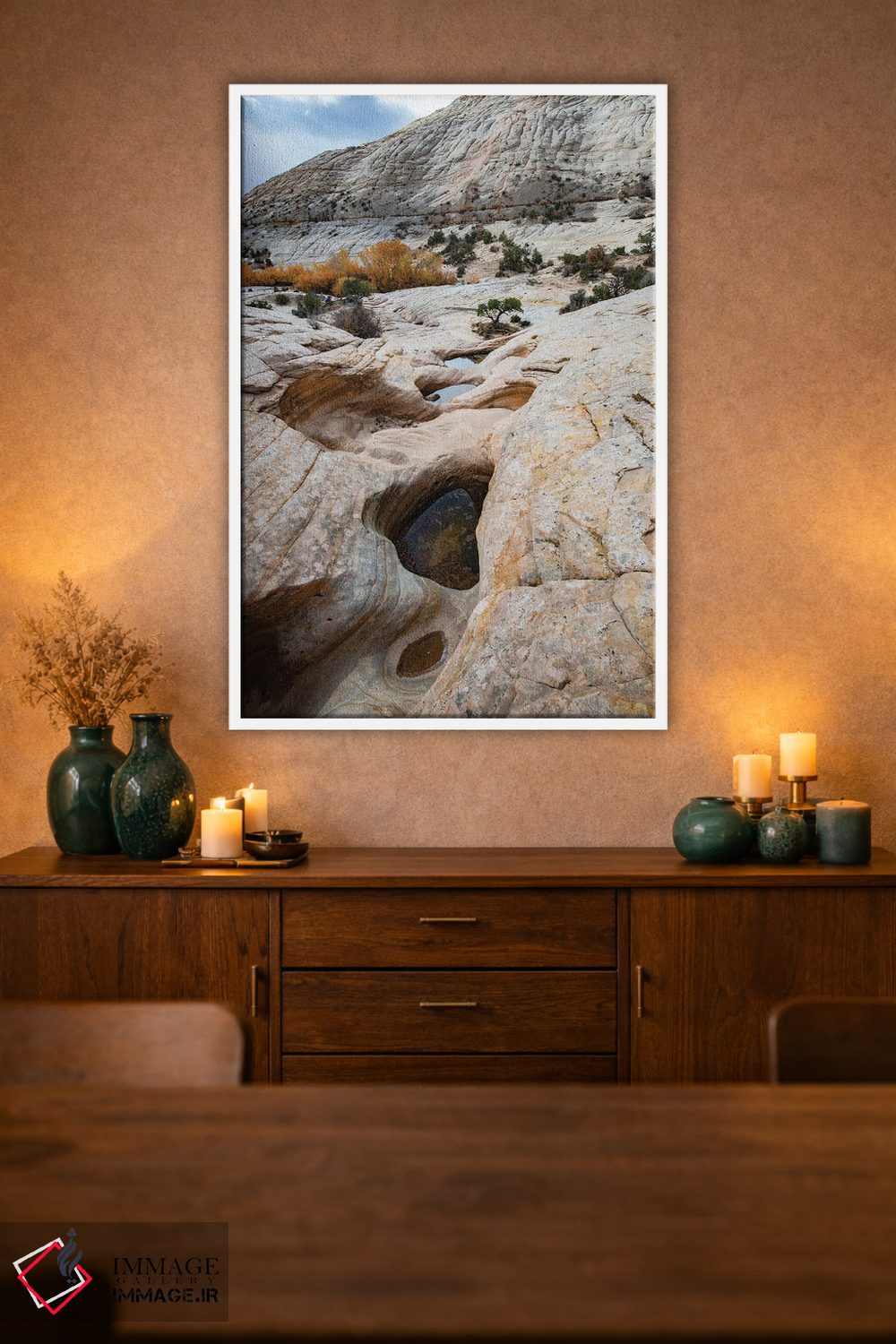 تابلو دکوراتیو Utah. Waterpockets and autumnal cottonwood trees, Grand St… اثر جودیت زیمرمن - D1W