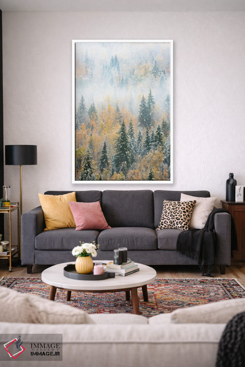 تابلو دکوراتیو Canada. Early morning fog in a mixed tree forest, Wells Gr… اثر جودیت زیمرمن - D1W
