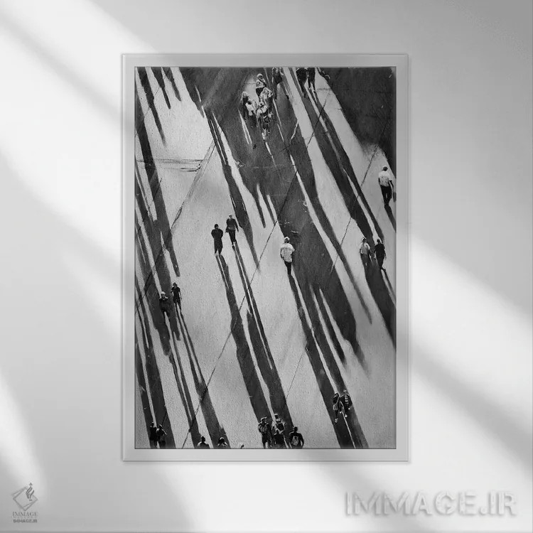 تابلو دکوراتیو سایه ها اثر یوهان زلنین - نمای قابدار سفید