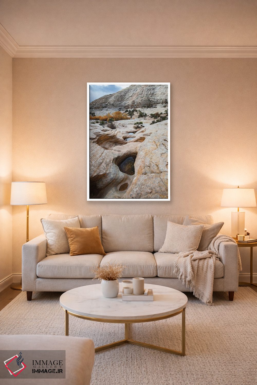 تابلو دکوراتیو Utah. Waterpockets and autumnal cottonwood trees, Grand St… اثر جودیت زیمرمن - D3W