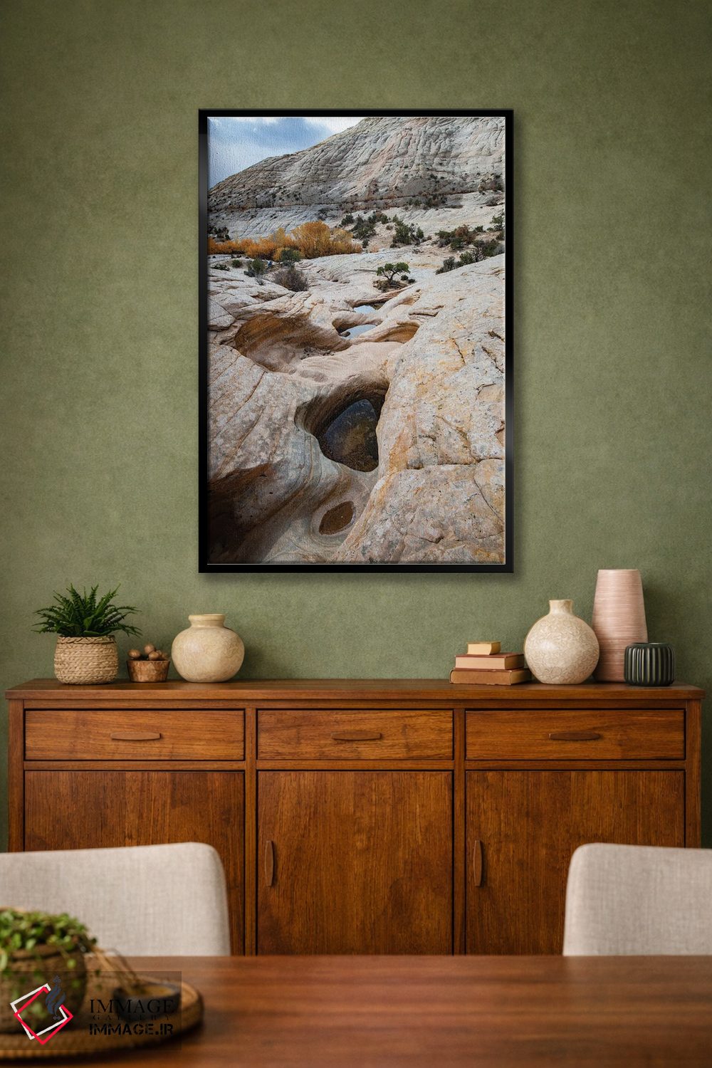 تابلو دکوراتیو Utah. Waterpockets and autumnal cottonwood trees, Grand St… اثر جودیت زیمرمن - D2B