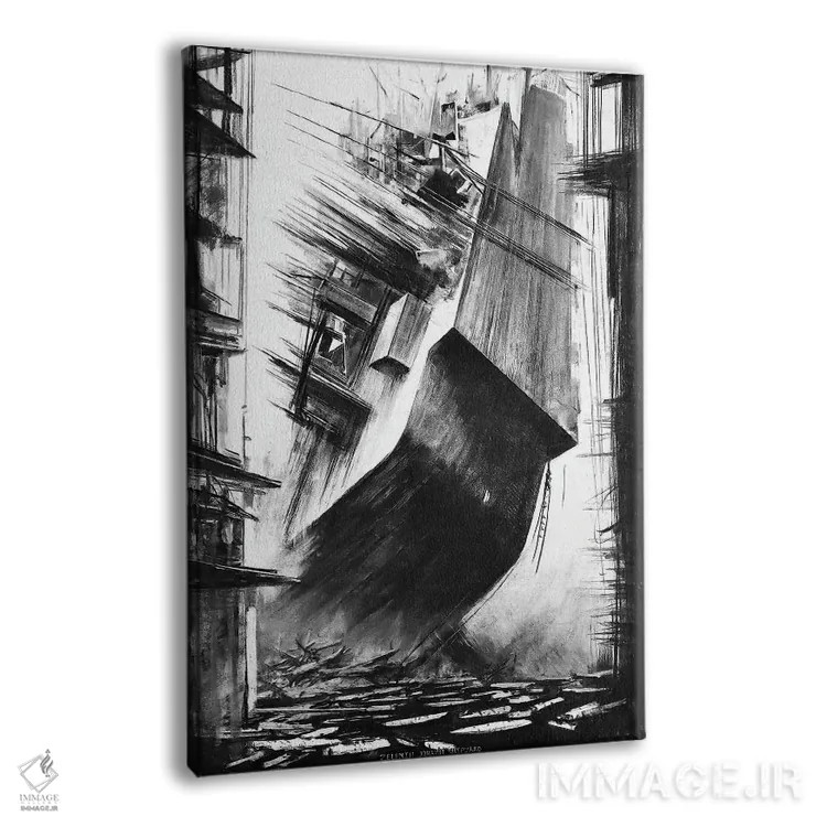 تابلو دکوراتیو کشتی سازی اثر یوهان زلنین - نمای پرسپکتیو محصول