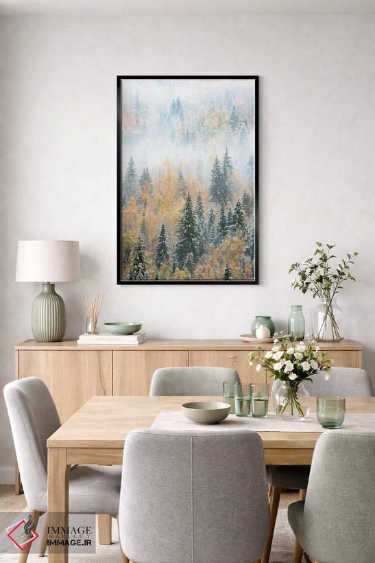 تابلو دکوراتیو Canada. Early morning fog in a mixed tree forest, Wells Gr… اثر جودیت زیمرمن - D6B