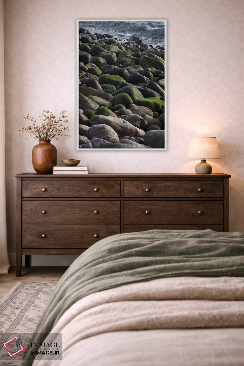 تابلو دکوراتیو Maine. Moss covered rocks and ocean, Boulder Beach, Acadia… اثر جودیت زیمرمن - D2W