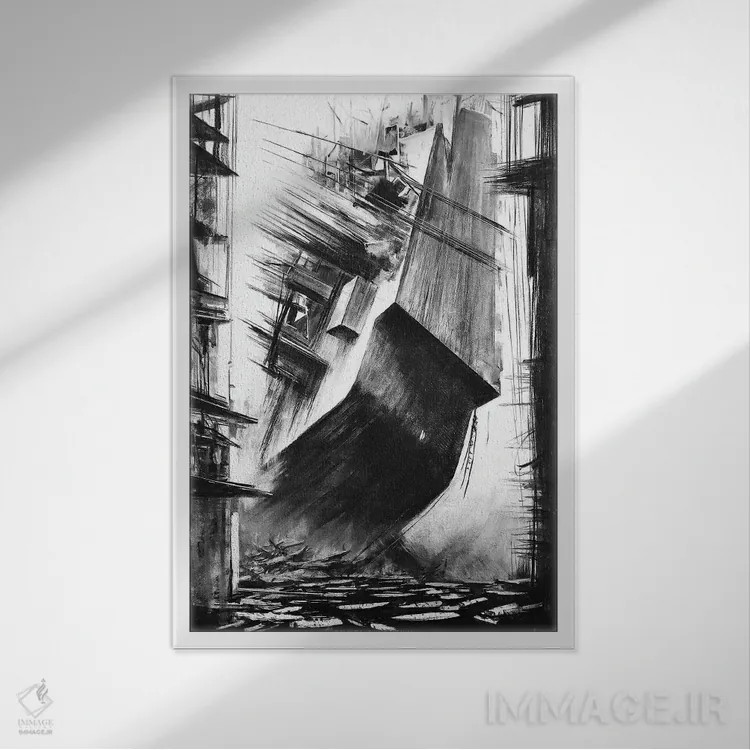 تابلو دکوراتیو کشتی سازی اثر یوهان زلنین - نمای قابدار سفید