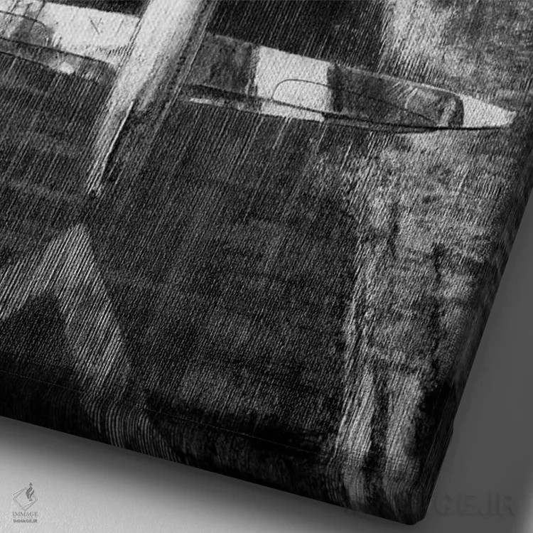 تابلو دکوراتیو هواپیما اثر یوهان زلنین - نمای نزدیک بافت بوم